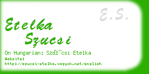 etelka szucsi business card